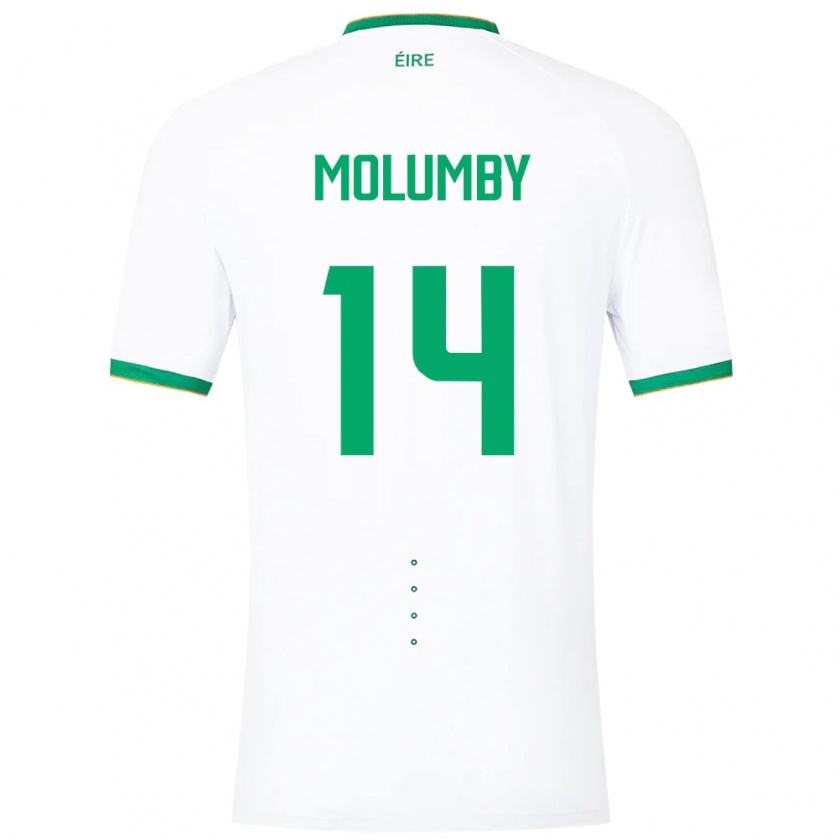 Kandiny Niño Camiseta Irlanda Jayson Molumby #14 Blanco 2ª Equipación 24-26 La Camisa