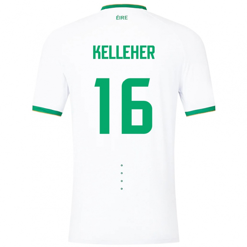 Kandiny Kinder Irische Caoimhín Kelleher #16 Weiß Auswärtstrikot Trikot 24-26 T-Shirt Österreich