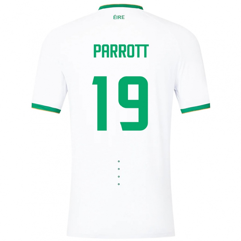 Kandiny Niño Camiseta Irlanda Troy Parrott #19 Blanco 2ª Equipación 24-26 La Camisa