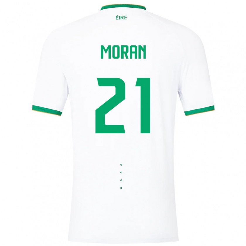 Kandiny Niño Camiseta Irlanda Andy Moran #21 Blanco 2ª Equipación 24-26 La Camisa