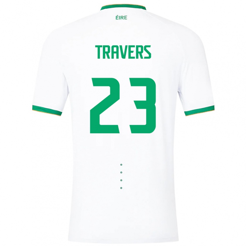 Kandiny Niño Camiseta Irlanda Mark Travers #23 Blanco 2ª Equipación 24-26 La Camisa