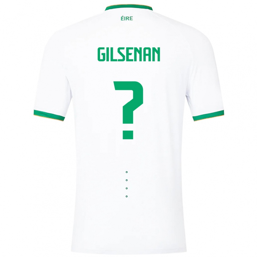 Kandiny Bambino Maglia Irlanda Zak Gilsenan #0 Bianco Kit Gara Away 24-26 Maglietta