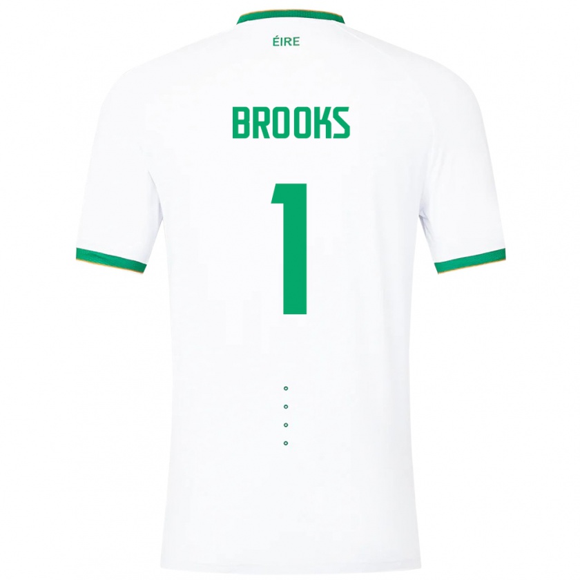 Kandiny Niño Camiseta Irlanda Tiernan Brooks #1 Blanco 2ª Equipación 24-26 La Camisa