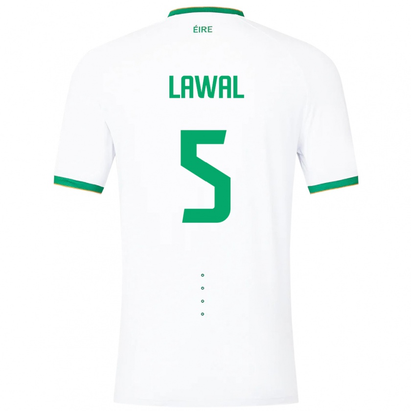 Kandiny Bambino Maglia Irlanda Bosun Lawal #5 Bianco Kit Gara Away 24-26 Maglietta