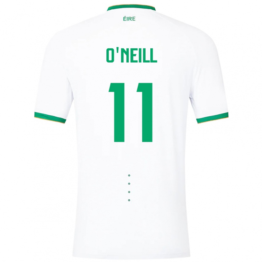 Kandiny Bambino Maglia Irlanda Ollie O'neill #11 Bianco Kit Gara Away 24-26 Maglietta