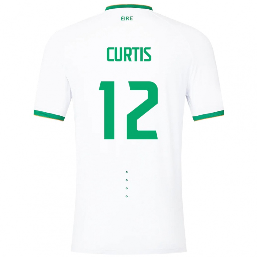 Kandiny Bambino Maglia Irlanda Sam Curtis #12 Bianco Kit Gara Away 24-26 Maglietta