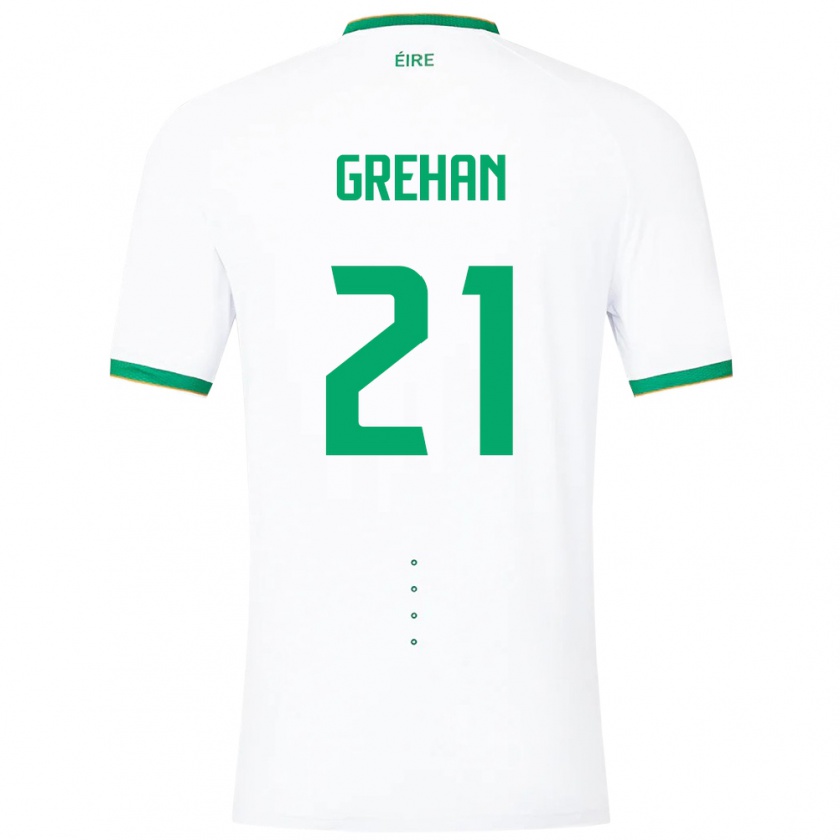 Kandiny Kinderen Ierland Sean Grehan #21 Wit Uitshirt Uittenue 24-26 T-Shirt