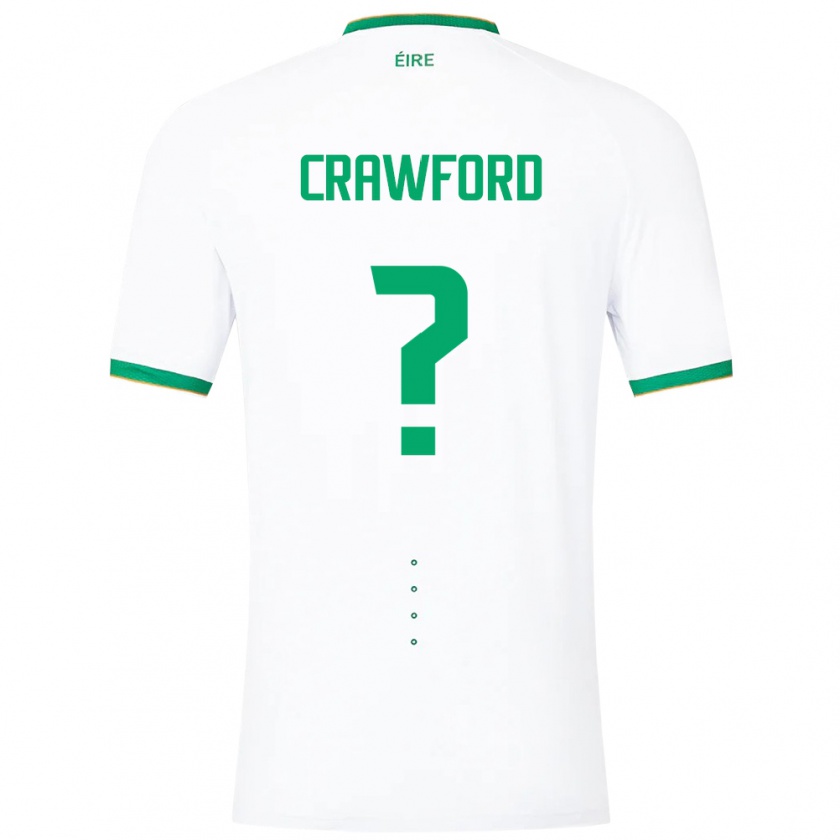 Kandiny Bambino Maglia Irlanda James Crawford #0 Bianco Kit Gara Away 24-26 Maglietta