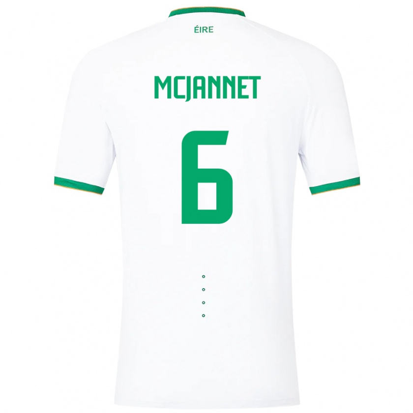 Kandiny Niño Camiseta Irlanda Ed Mcjannet #6 Blanco 2ª Equipación 24-26 La Camisa