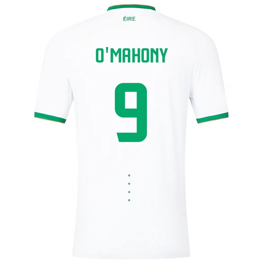 Kandiny Bambino Maglia Irlanda Mark O'mahony #9 Bianco Kit Gara Away 24-26 Maglietta