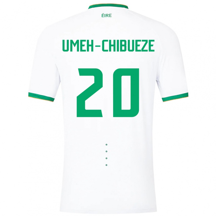 Kandiny Bambino Maglia Irlanda Franco Umeh-Chibueze #20 Bianco Kit Gara Away 24-26 Maglietta