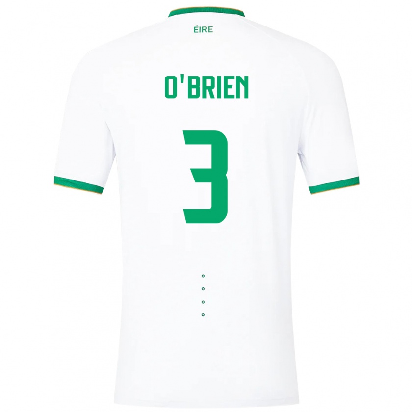 Kandinyキッズアイルランド島Luke O'brien#3白アウェイシャツ24-26ジャージーユニフォーム