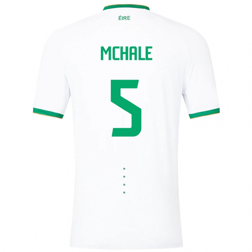 Kandiny Niño Camiseta Irlanda Sean Mchale #5 Blanco 2ª Equipación 24-26 La Camisa