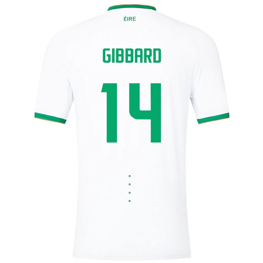 Kandiny Niño Camiseta Irlanda Joseph Gibbard #14 Blanco 2ª Equipación 24-26 La Camisa