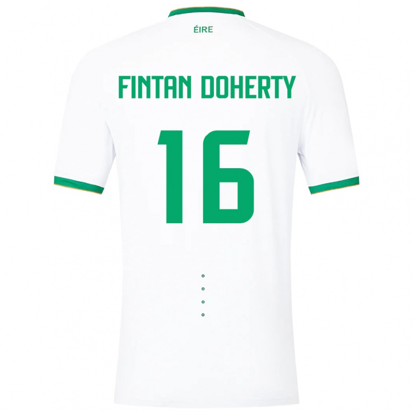 Kandiny Kinderen Ierland Fintan Doherty #16 Wit Uitshirt Uittenue 24-26 T-Shirt