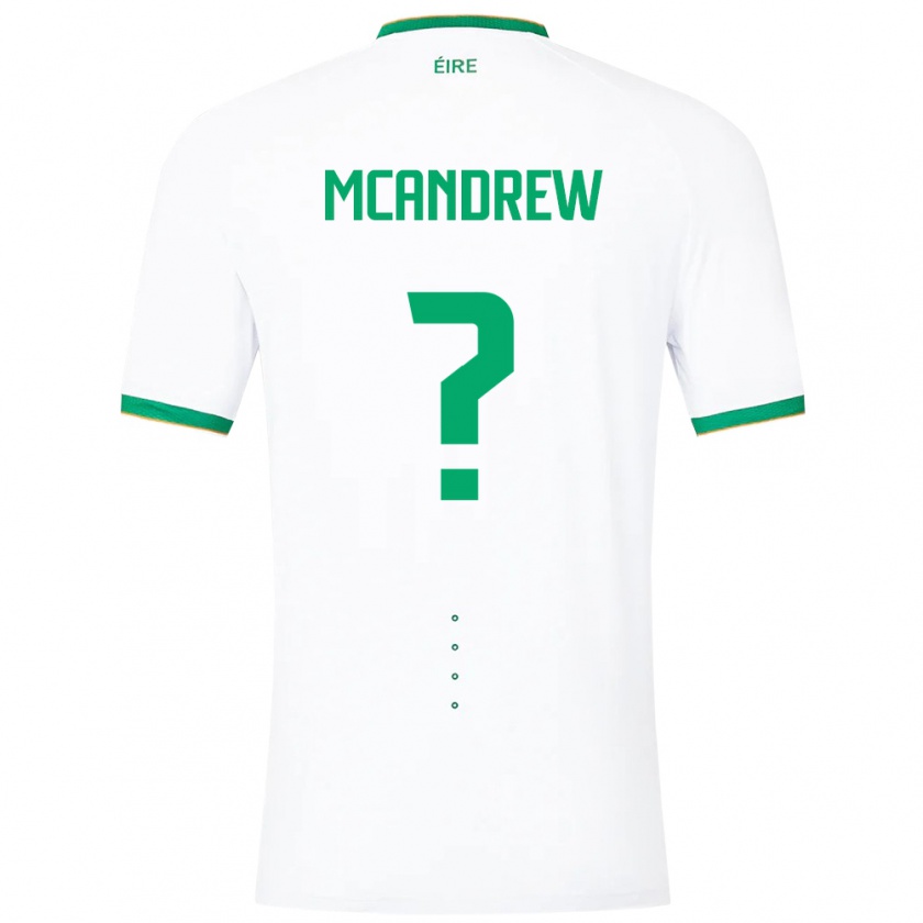 Kandiny Niño Camiseta Irlanda Niall Mcandrew #0 Blanco 2ª Equipación 24-26 La Camisa