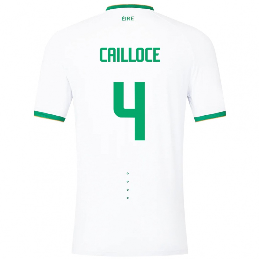 Kandiny Niño Camiseta Irlanda Luca Cailloce #4 Blanco 2ª Equipación 24-26 La Camisa