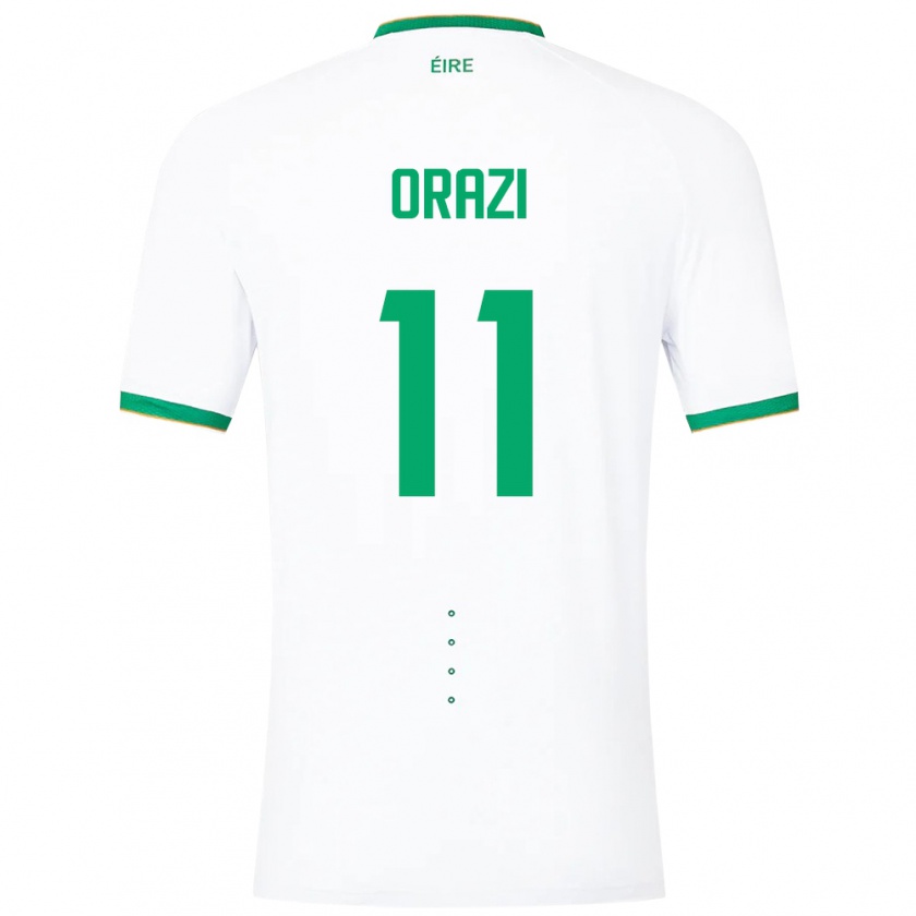 Kandiny Niño Camiseta Irlanda Ike Orazi #11 Blanco 2ª Equipación 24-26 La Camisa