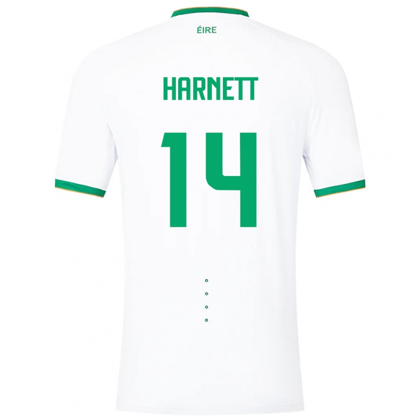 Kandiny Niño Camiseta Irlanda Kaylem Harnett #14 Blanco 2ª Equipación 24-26 La Camisa