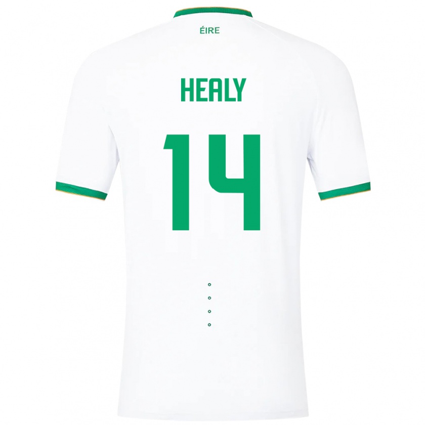 Kandiny Bambino Maglia Irlanda Freya Healy #14 Bianco Kit Gara Away 24-26 Maglietta