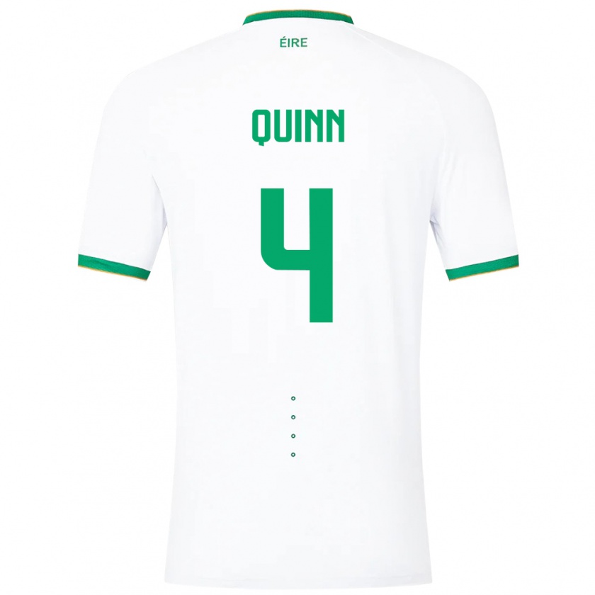 Kandiny Niño Camiseta Irlanda Louise Quinn #4 Blanco 2ª Equipación 24-26 La Camisa