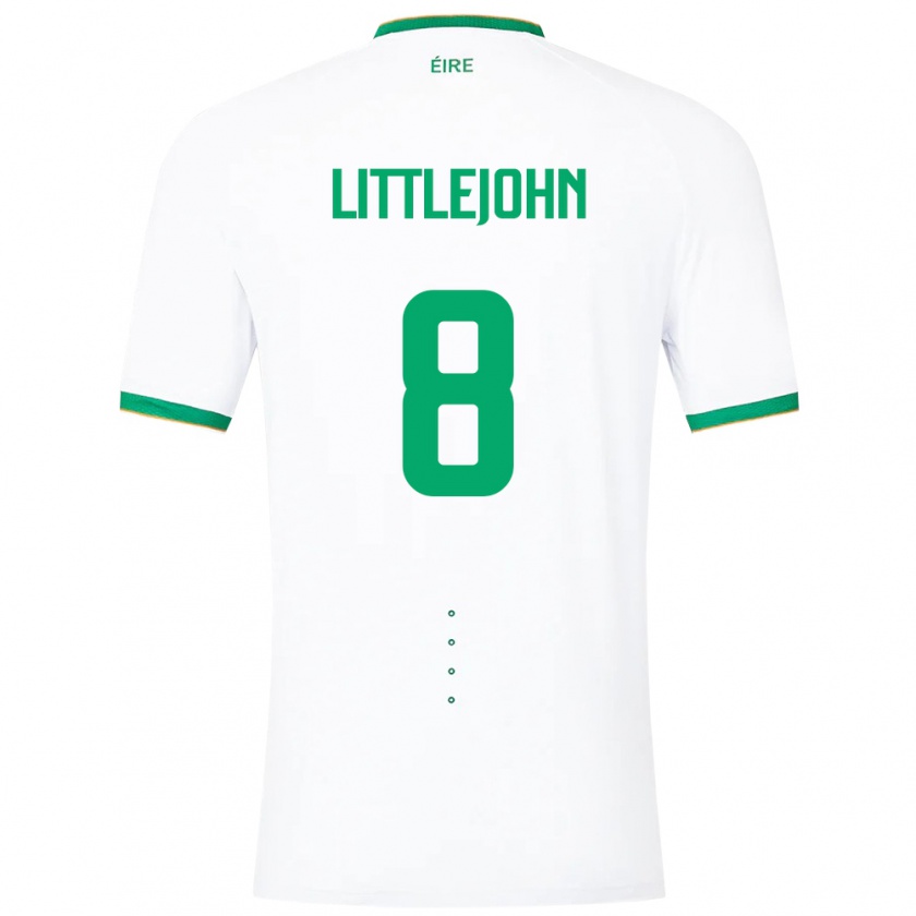 Kandiny Niño Camiseta Irlanda Ruesha Littlejohn #8 Blanco 2ª Equipación 24-26 La Camisa