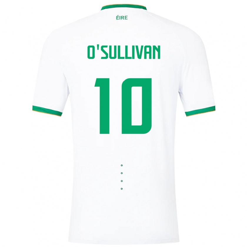 Kandiny Kinderen Ierland Denise O'sullivan #10 Wit Uitshirt Uittenue 24-26 T-Shirt