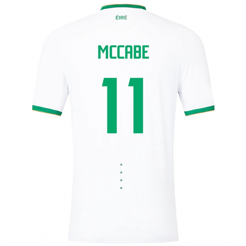 Kandiny Niño Camiseta Irlanda Katie Mccabe #11 Blanco 2ª Equipación 24-26 La Camisa