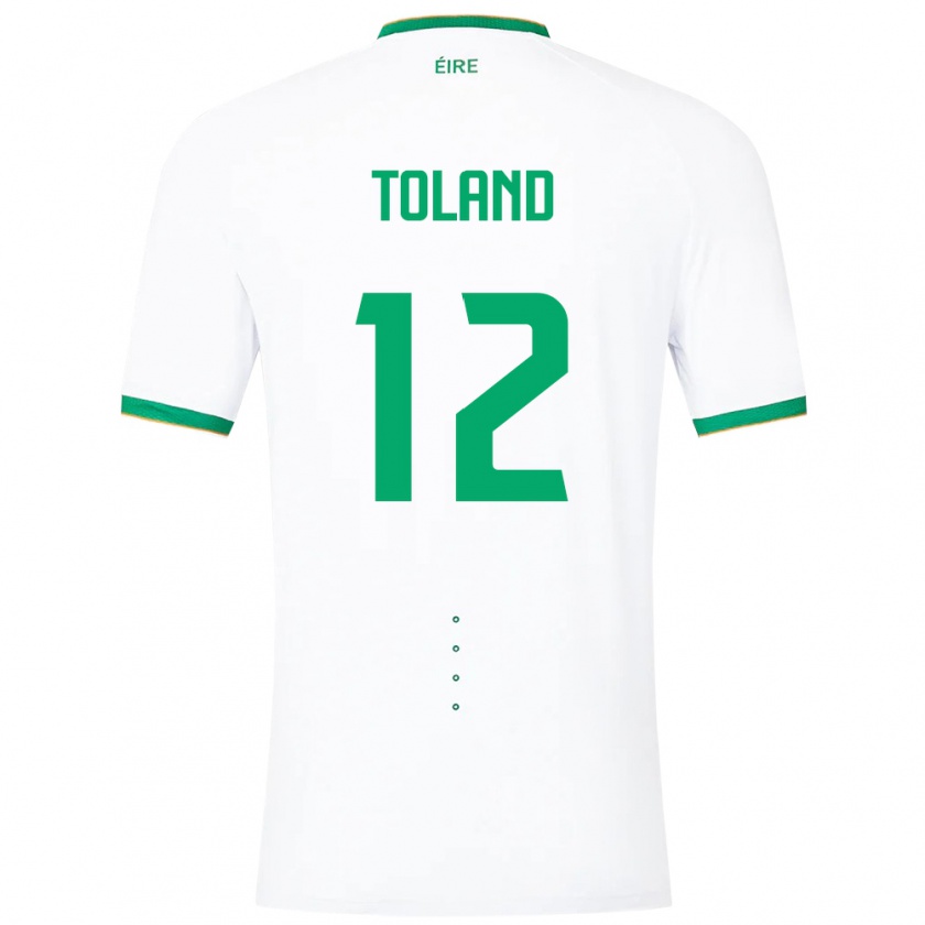 Kandiny Bambino Maglia Irlanda Tyler Toland #12 Bianco Kit Gara Away 24-26 Maglietta