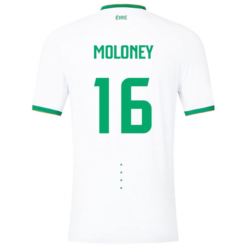 Kandiny Kinderen Ierland Grace Moloney #16 Wit Uitshirt Uittenue 24-26 T-Shirt