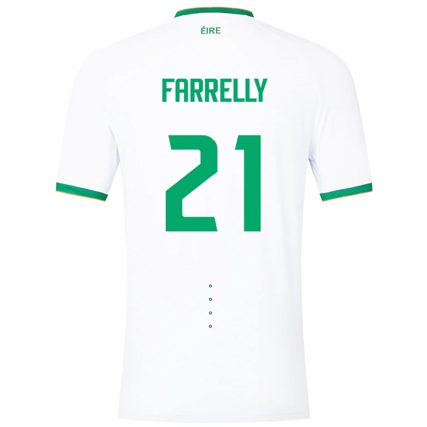 Kandiny Bambino Maglia Irlanda Sinead Farrelly #21 Bianco Kit Gara Away 24-26 Maglietta