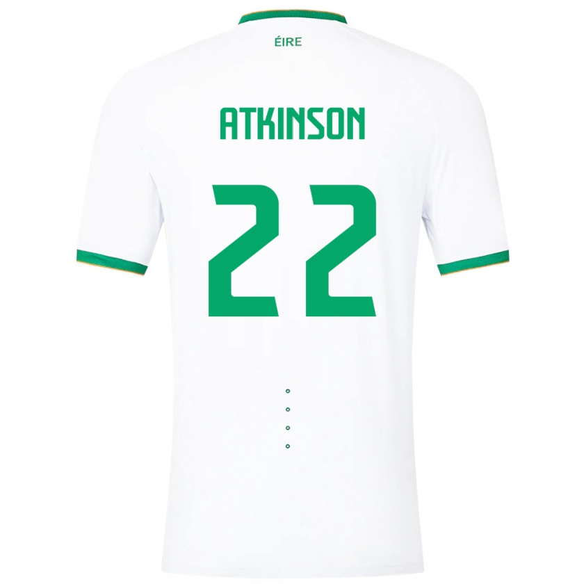 Kandiny Bambino Maglia Irlanda Isibeal Atkinson #22 Bianco Kit Gara Away 24-26 Maglietta