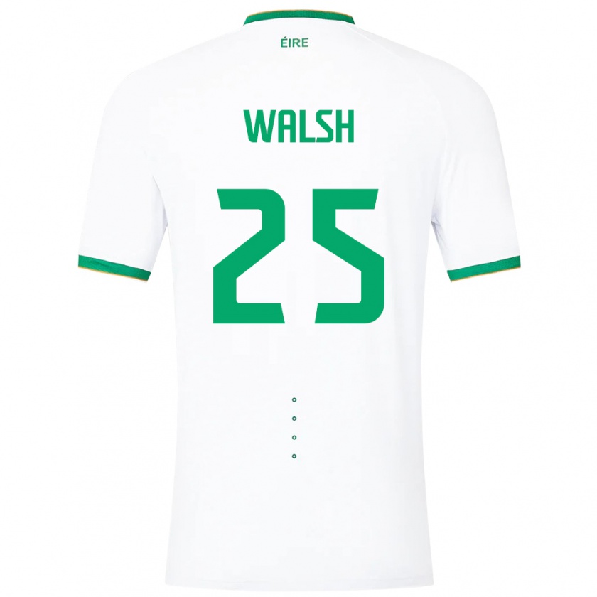 Kandiny Niño Camiseta Irlanda Megan Walsh #25 Blanco 2ª Equipación 24-26 La Camisa