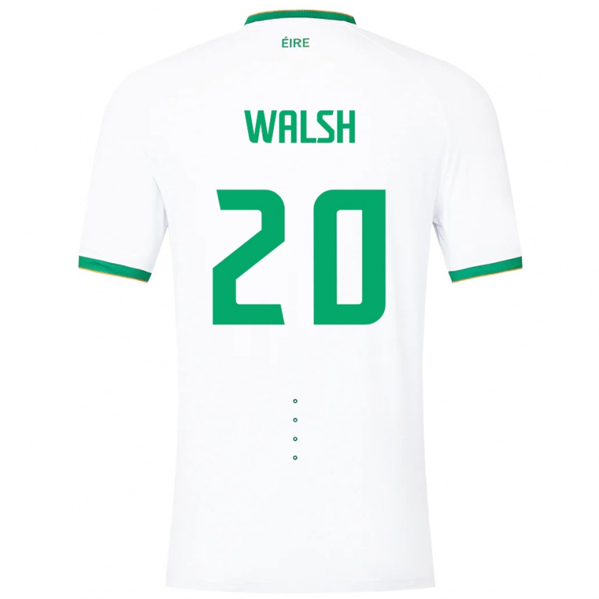 Kandiny Bambino Maglia Irlanda Claire Walsh #20 Bianco Kit Gara Away 24-26 Maglietta