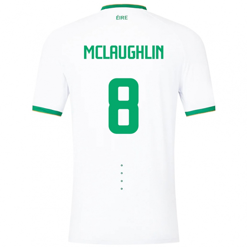 Kandiny Bambino Maglia Irlanda Roma Mclaughlin #8 Bianco Kit Gara Away 24-26 Maglietta