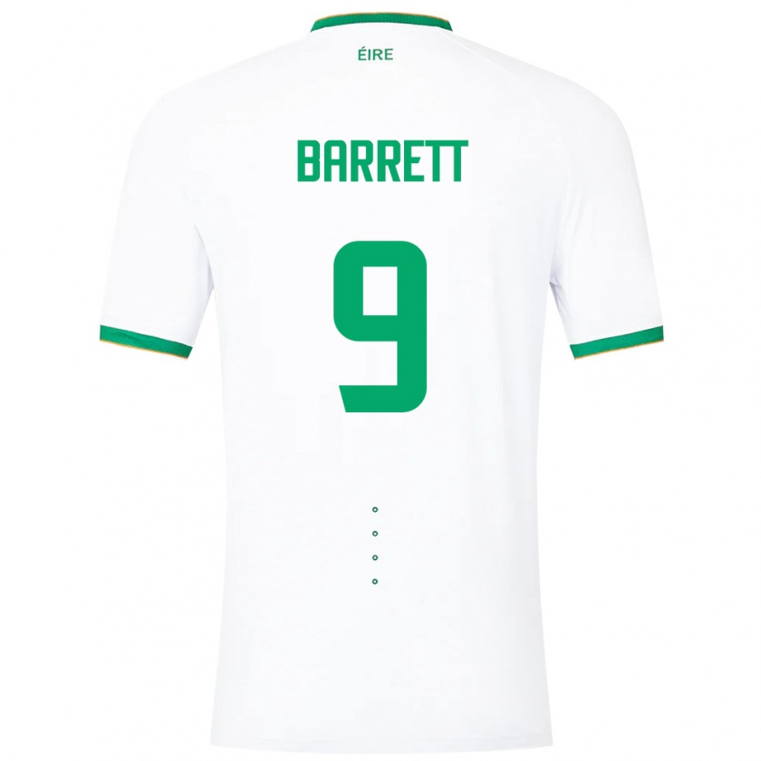 Kandiny Bambino Maglia Irlanda Amber Barrett #9 Bianco Kit Gara Away 24-26 Maglietta