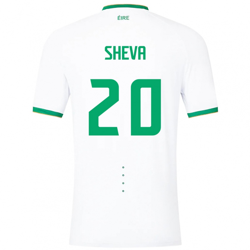 Kandiny Bambino Maglia Irlanda Marissa Sheva #20 Bianco Kit Gara Away 24-26 Maglietta