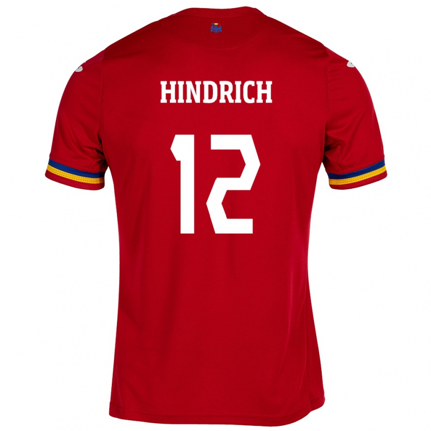 Kandiny Niño Camiseta Rumania Otto Hindrich #12 Rojo 2ª Equipación 24-26 La Camisa México