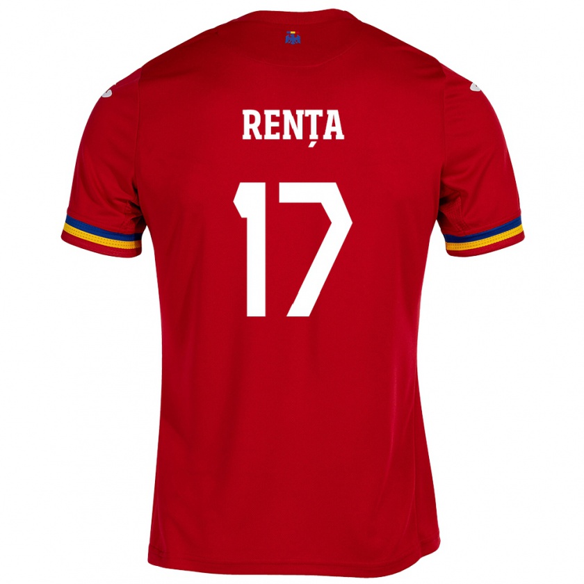 Kandiny Kinder Rumänische Denis Rența #17 Rot Auswärtstrikot Trikot 24-26 T-Shirt Österreich