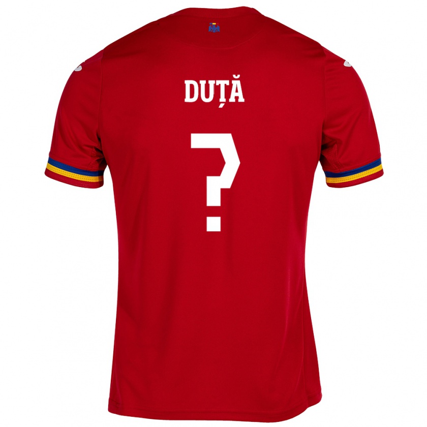 Kandiny Kinder Rumänische Andrei Duță #0 Rot Auswärtstrikot Trikot 24-26 T-Shirt Österreich