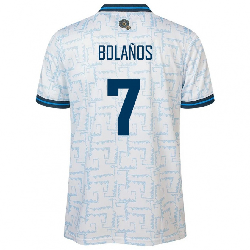 Kandiny Bambino Maglia El Salvador Javier Bolaños #7 Bianco Kit Gara Away 24-26 Maglietta