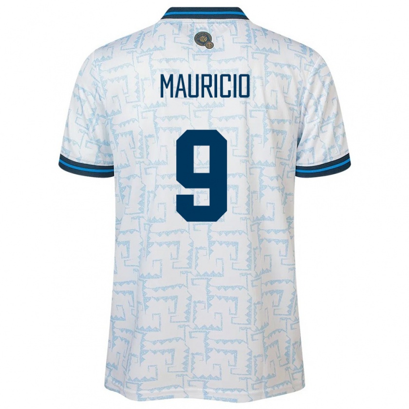 Kandiny Bambino Maglia El Salvador Emerson Mauricio #9 Bianco Kit Gara Away 24-26 Maglietta