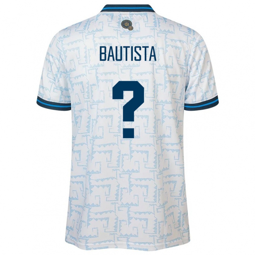 Kandiny Bambino Maglia El Salvador Ezequiel Bautista #0 Bianco Kit Gara Away 24-26 Maglietta