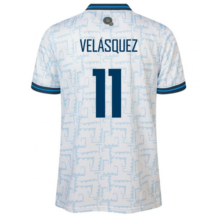 Kandiny Bambino Maglia El Salvador Jackeline Velásquez #11 Bianco Kit Gara Away 24-26 Maglietta