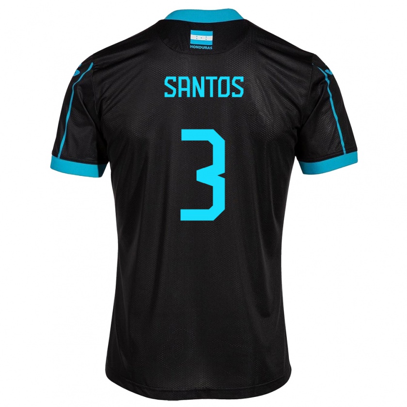 Kandiny Niño Camiseta Honduras Marcelo Santos #3 Negro 2ª Equipación 24-26 La Camisa México