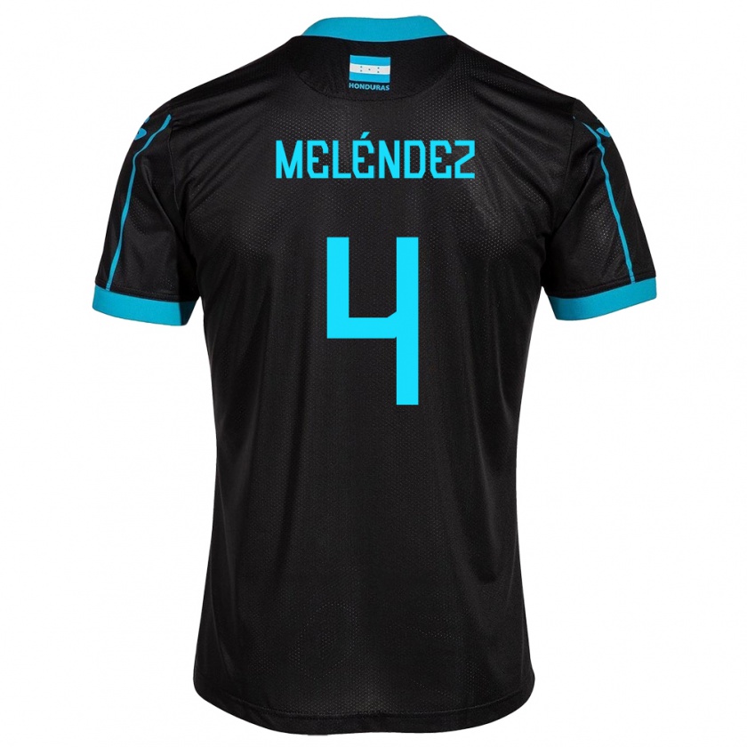 Kandiny Niño Camiseta Honduras Carlos Meléndez #4 Negro 2ª Equipación 24-26 La Camisa