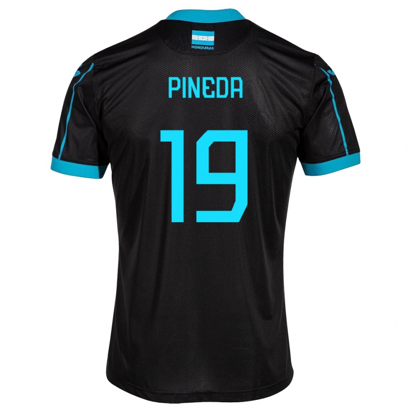 Kandiny Niño Camiseta Honduras Carlos Pineda #19 Negro 2ª Equipación 24-26 La Camisa México