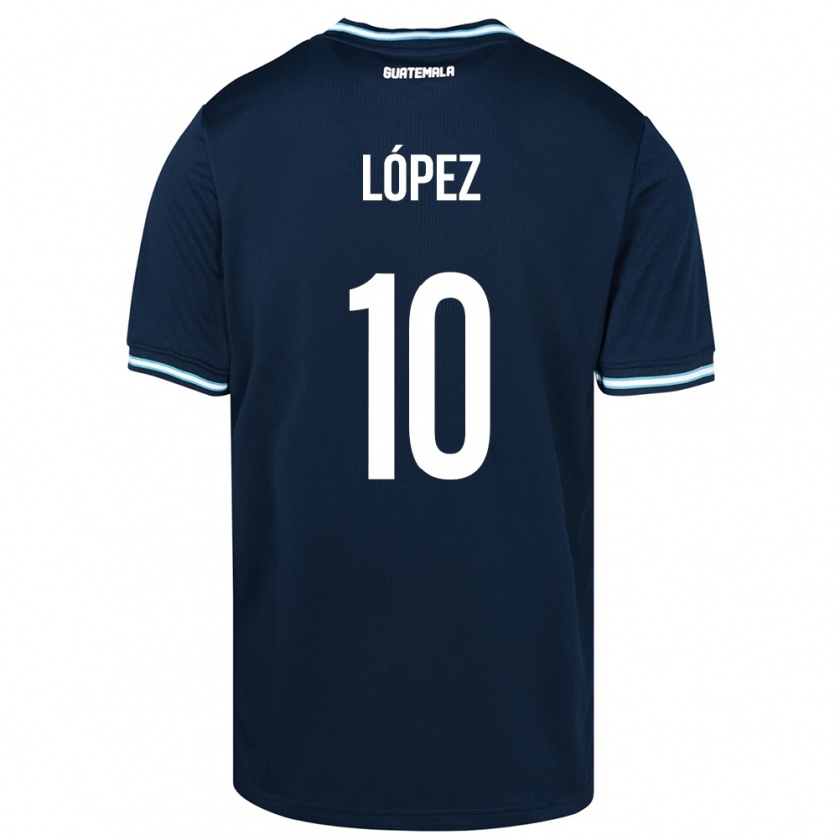 Kandiny Kinder Guatemala Antonio López #10 Blau Auswärtstrikot Trikot 24-26 T-Shirt Österreich