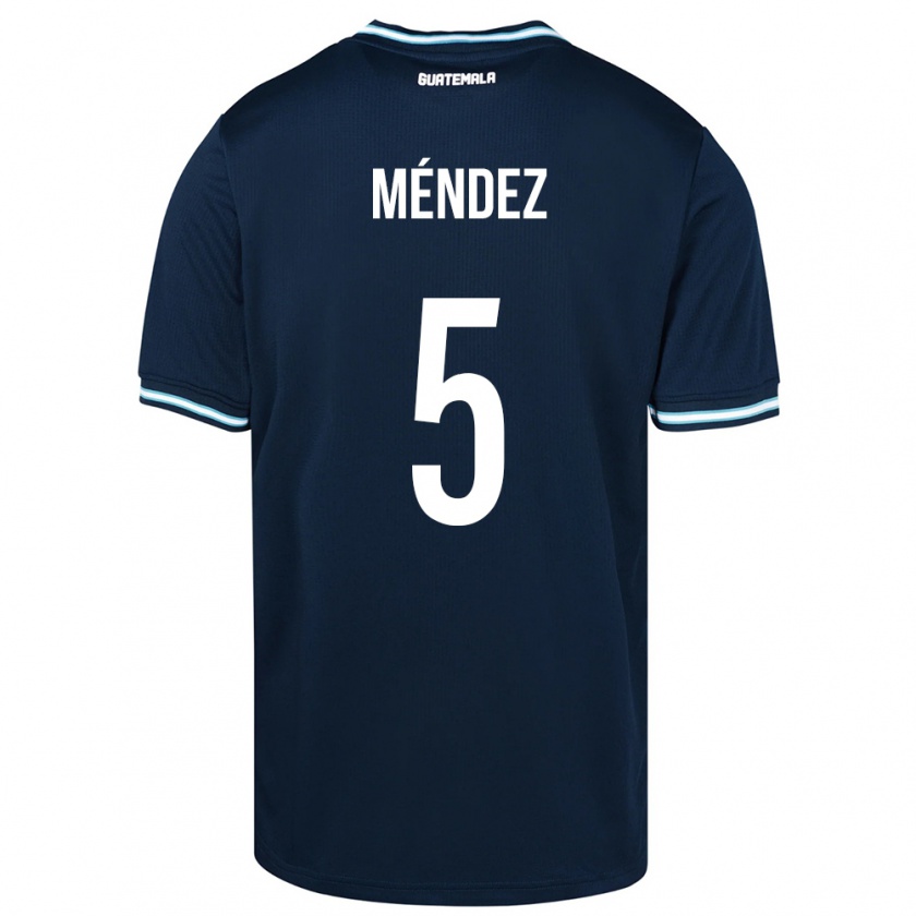 Kandiny Kinder Guatemala Diego Méndez #5 Blau Auswärtstrikot Trikot 24-26 T-Shirt Österreich