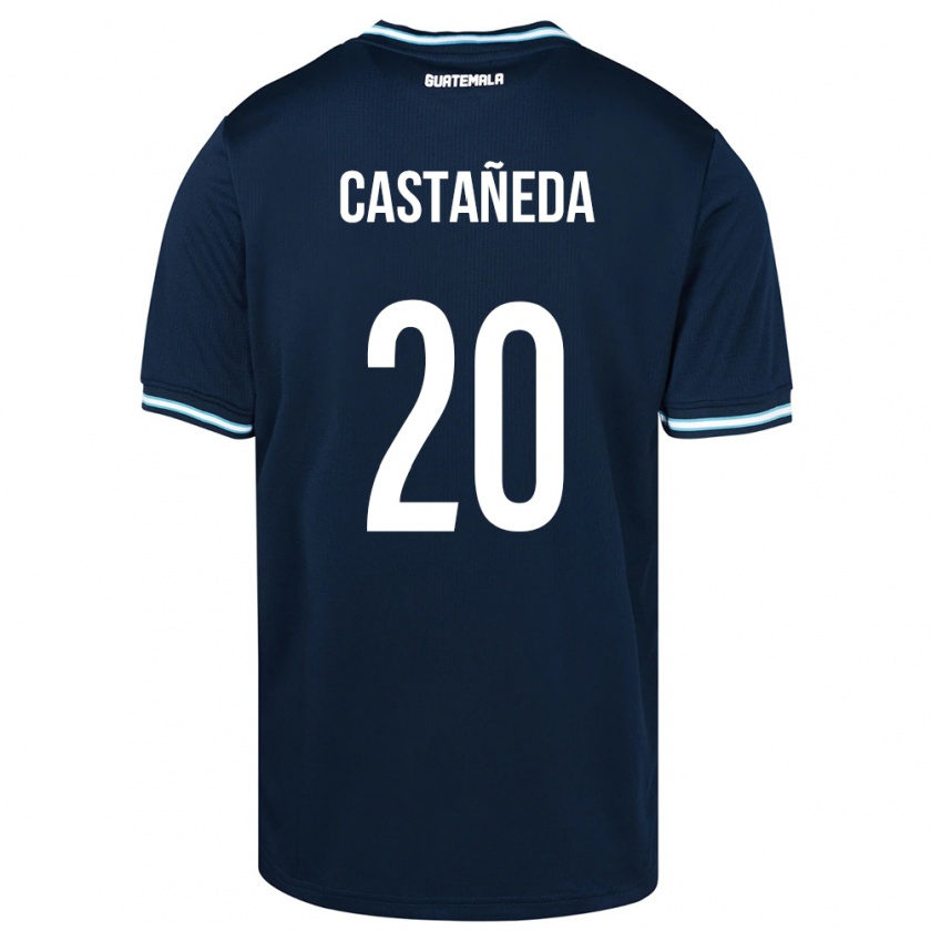 Kandiny Kinder Guatemala Brayam Castañeda #20 Blau Auswärtstrikot Trikot 24-26 T-Shirt Österreich